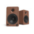 Kanto YU6 200W Powered Bookshel Speakers with Bluetooth and Phono Preamp - Pair, Walnut with SP26PL Black Stand Bundle