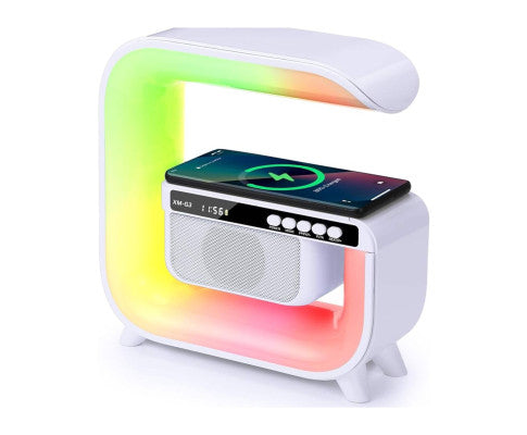 Bluetooth Rechargeable Speaker - Wireless Phone Charging LED Lamp Alarm Clock